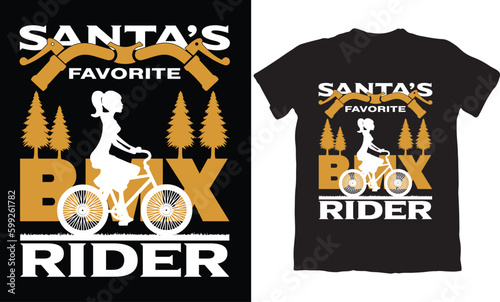 SANTA'S FAVORITE BMX RIDER-BMX BIKE T-SHIRT DESIGN GRAPHIC