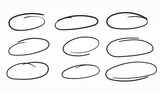 Set of abstract outline hand-drawn circles for the pointer