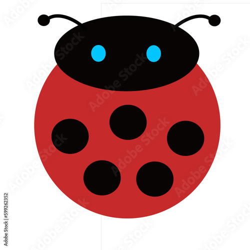 Red lady bug vector on white background
