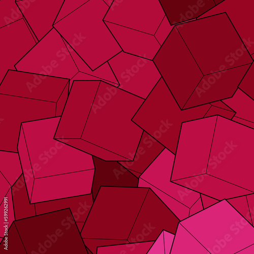 Geometric background. Presentation template. Vector background. polygonal style. Mosaic. Red cubes. eps 10