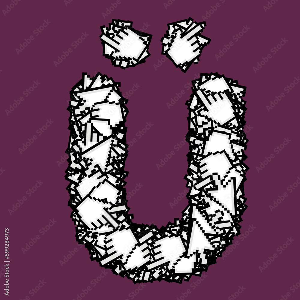 Turkish and Azerbaijani letters with digital arrows and hands. Turkish and Azerbaijani letters with digital arrows and hands.