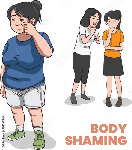 illustration of women body shaming