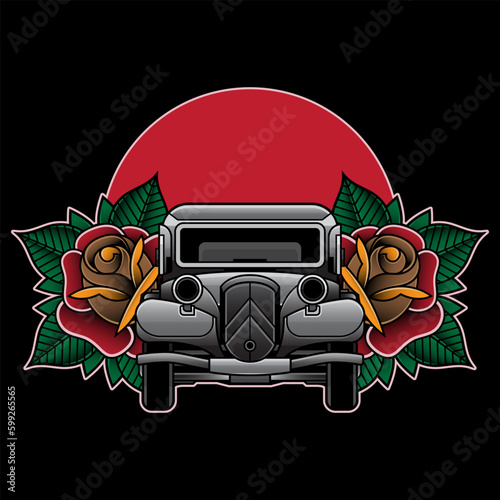 vintage car tattoo