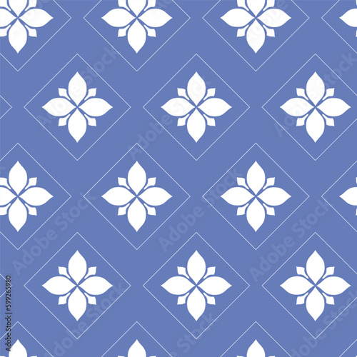 Vector. Seamless mediterranean geometric pattern in patchwork style. Talavera template. Portuguese Azulejo. Turkish decoration. Moroccan mosaic. Spanish porcelain. Ceramic dishes, folk ornament.