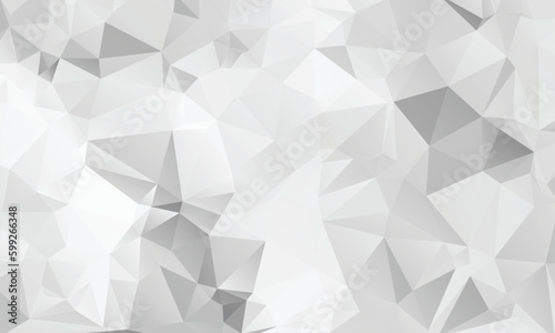 White Color Polygon Background Design, Abstract Geometric Origami Style With Gradient
