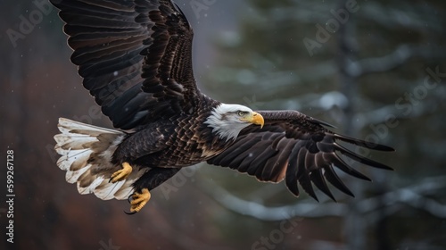 Stunning Eagle in Nature Scene: AI Generated Generative AI
