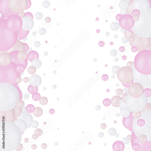 Frame made of pink white pearls. Abstract vector background. eps 10