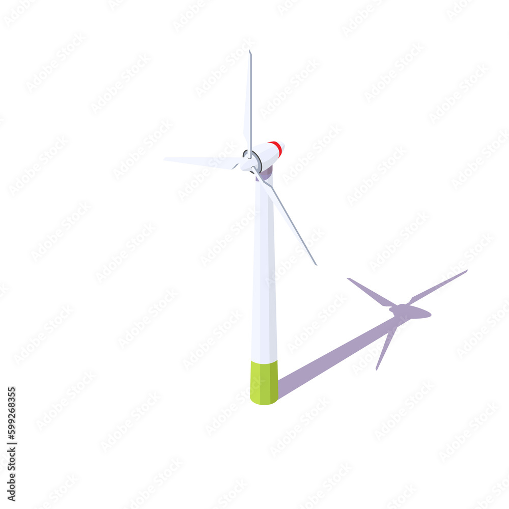 windmill in isometry on a white background windmill in isometry on a white background