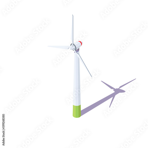 windmill in isometry on a white background