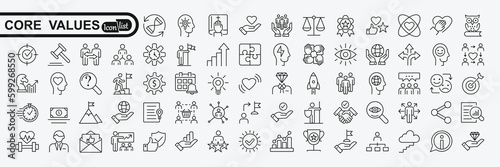 Core values icon  collection.  Vector solid collection of icons
