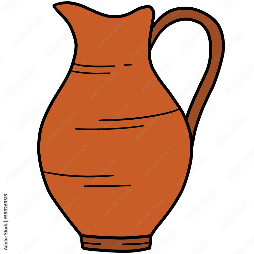 Ceramic clay jug cartoon doodle vector icon