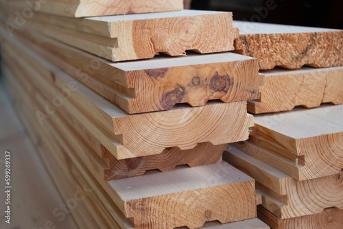 Wooden bright timber at factory to build