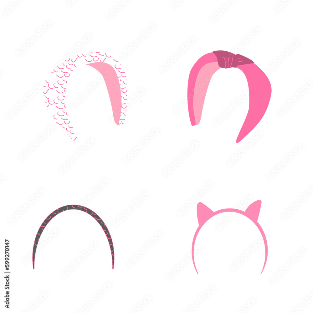 a set of beautiful headbands in cartoon style a set of beautiful headbands in cartoon style