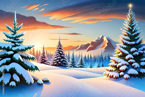 Isolated Christmas Tree With Balls And Decorations On White Background (Illustration). Christmas Eve. Generative AI © Pixel Matrix