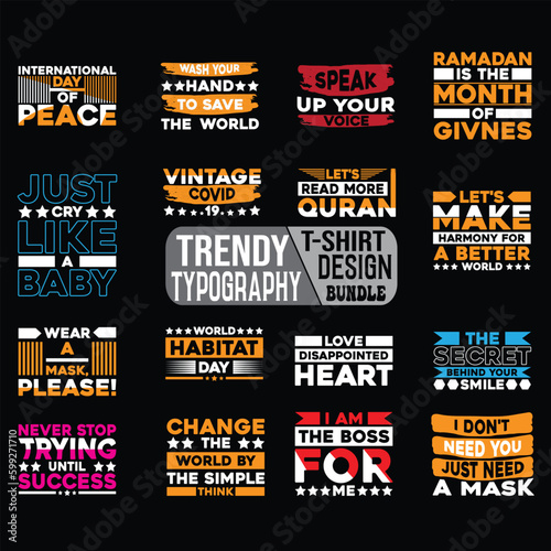 typography t shirt design  bundle