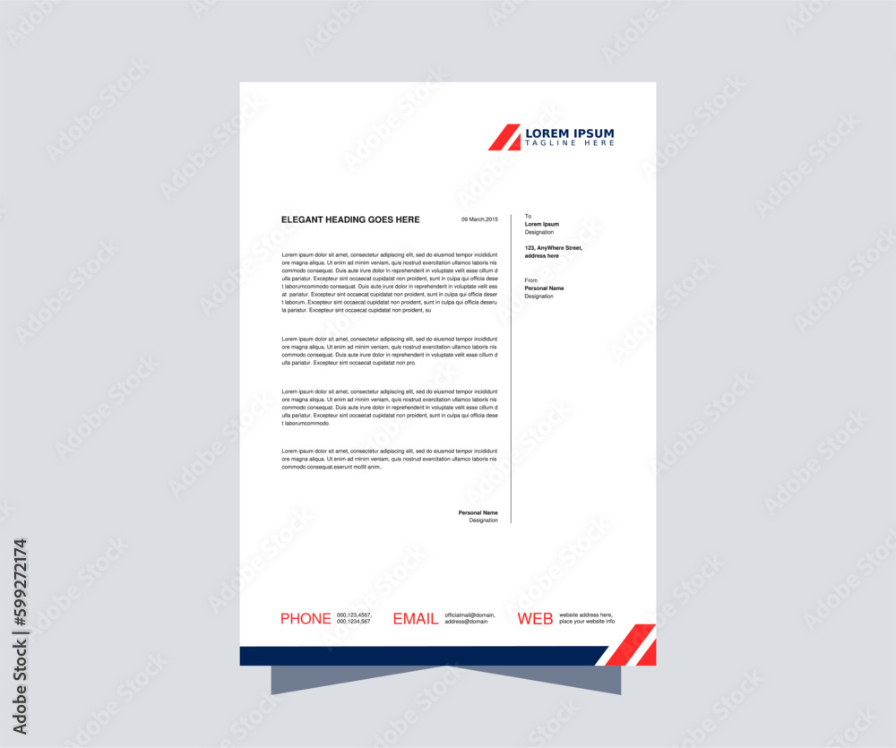 Obraz premium Minimal letterhead template design. Simple and clean professional corporate letterhead layout design.