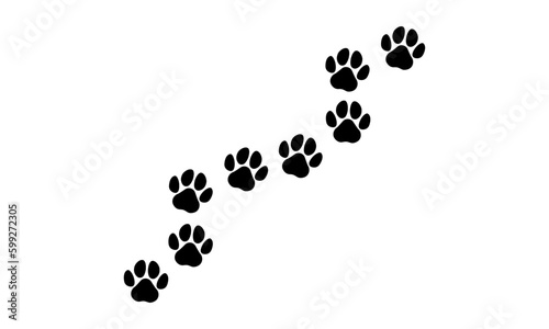 dog paw vector footprint icon french bulldog cartoon character symbol illustration doodle design