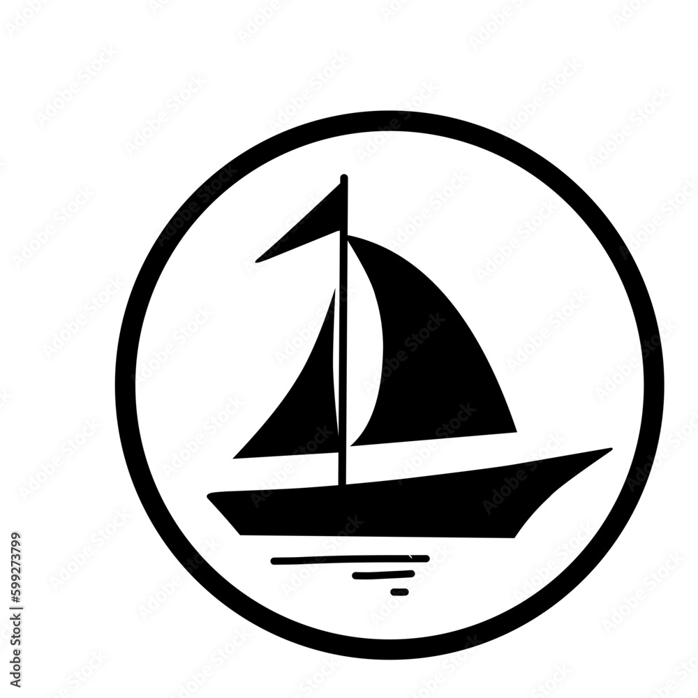 Sailboat icon logo Sailboat icon logo