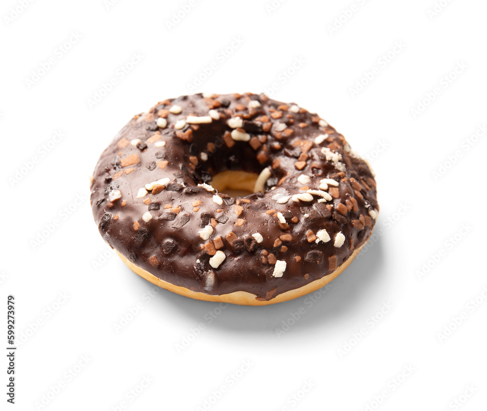 Chocolate donuts isolated on a white background