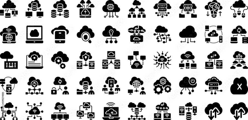 Computing Icon Set Isolated Silhouette Solid Icons With Computer, Internet, Pc, Laptop, Icon, Screen, Vector Infographic Simple Vector Illustration