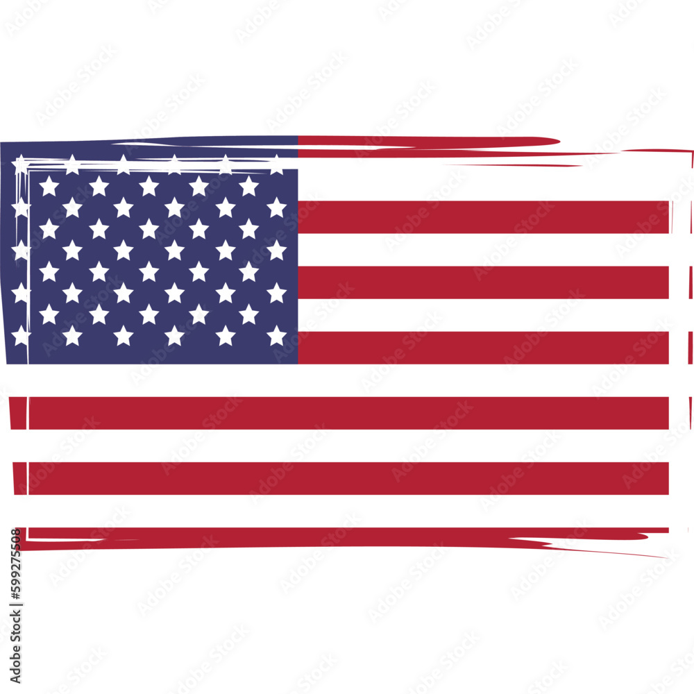 Naklejka premium American Brush Flag Element