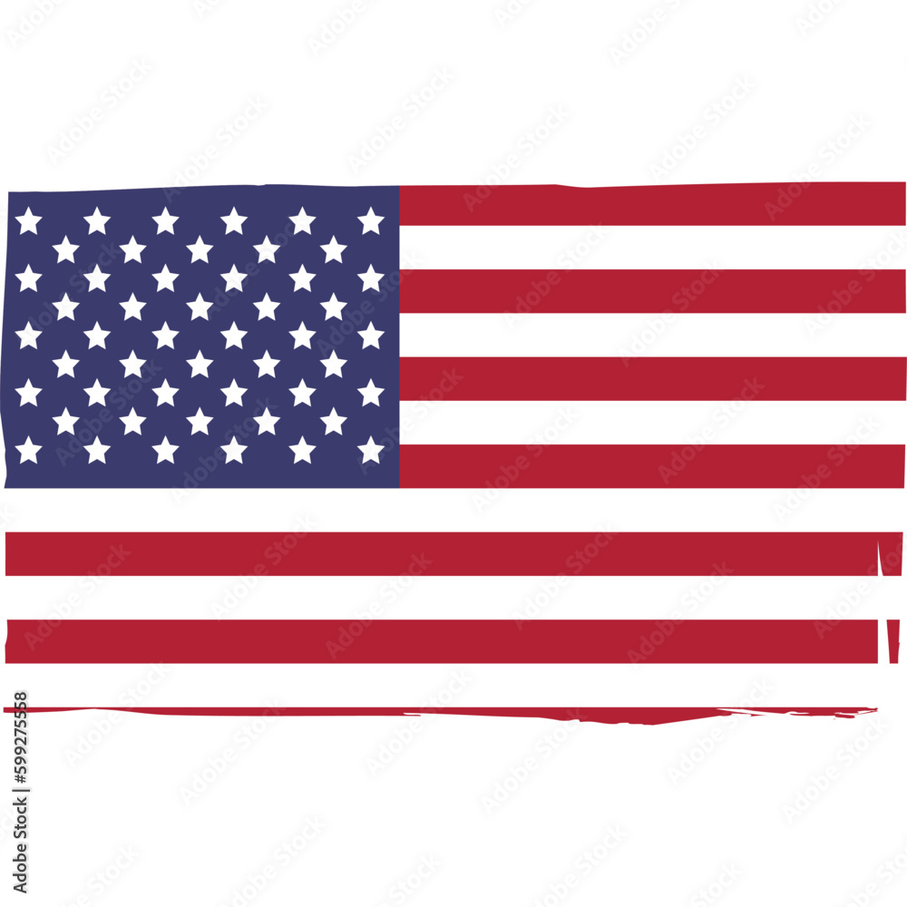 Fototapeta premium American Brush Flag Element