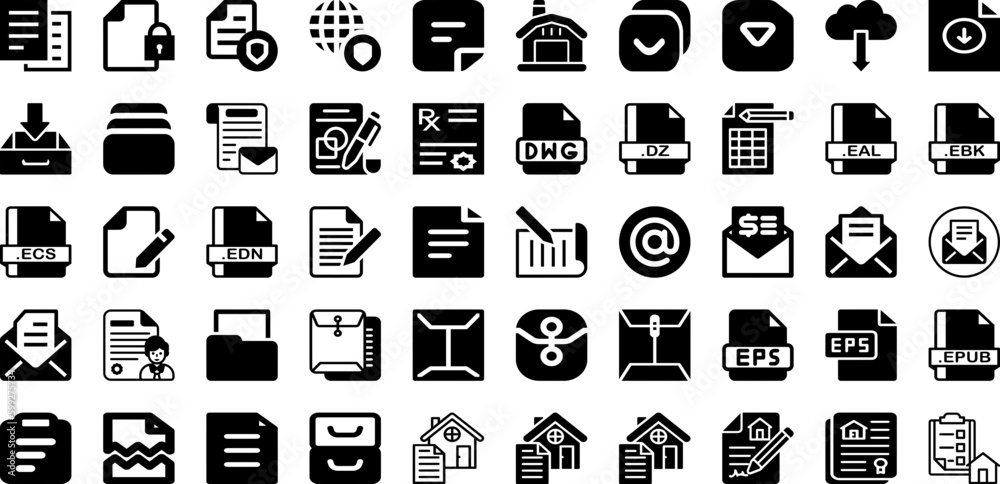 Document Icon Set Isolated Silhouette Solid Icons With File, Document, Paper, Icon, Business, Symbol, Sign Infographic Simple Vector Illustration Document Icon Set Isolated Silhouette Solid Icons With File, Document, Paper, Icon, Business, Symbol, Sign Infographic Simple Vector Illustration