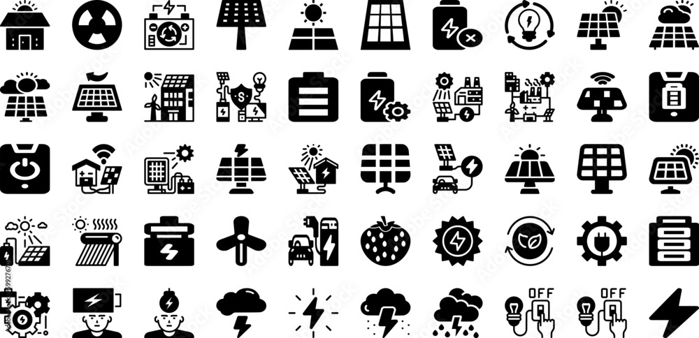 Energy Icon Set Isolated Silhouette Solid Icons With Eco, Power, Energy, Line, Renewable, Ecology, Icon Infographic Simple Vector Illustration Energy Icon Set Isolated Silhouette Solid Icons With Eco, Power, Energy, Line, Renewable, Ecology, Icon Infographic Simple Vector Illustration