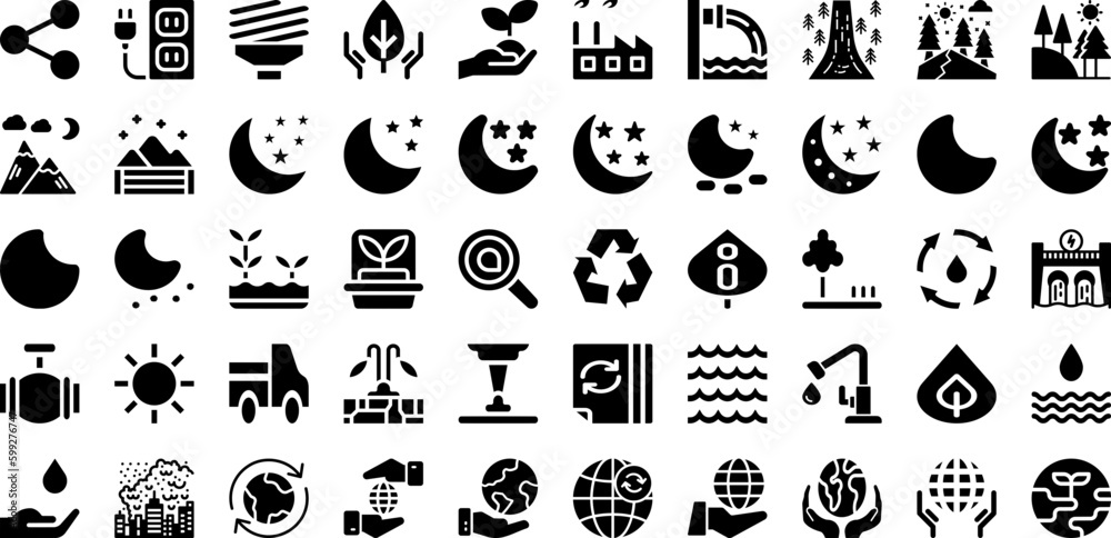 Environment Icon Set Isolated Silhouette Solid Icons With Ecology, Recycle, Icon, Eco, Energy, Environment, Symbol Infographic Simple Vector Illustration Environment Icon Set Isolated Silhouette Solid Icons With Ecology, Recycle, Icon, Eco, Energy, Environment, Symbol Infographic Simple Vector Illustration