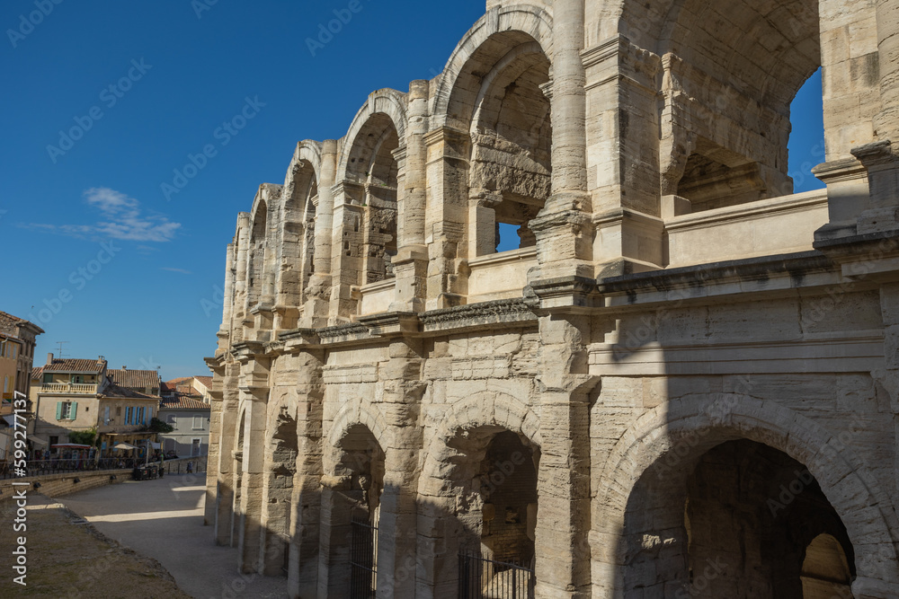 amphithéâtre romain de la ville d'Arles en Camargue