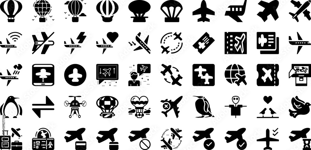 Flight Icon Set Isolated Silhouette Solid Icons With Symbol, Vector, Airplane, Icon, Flight, Travel, Plane Infographic Simple Vector Illustration Flight Icon Set Isolated Silhouette Solid Icons With Symbol, Vector, Airplane, Icon, Flight, Travel, Plane Infographic Simple Vector Illustration