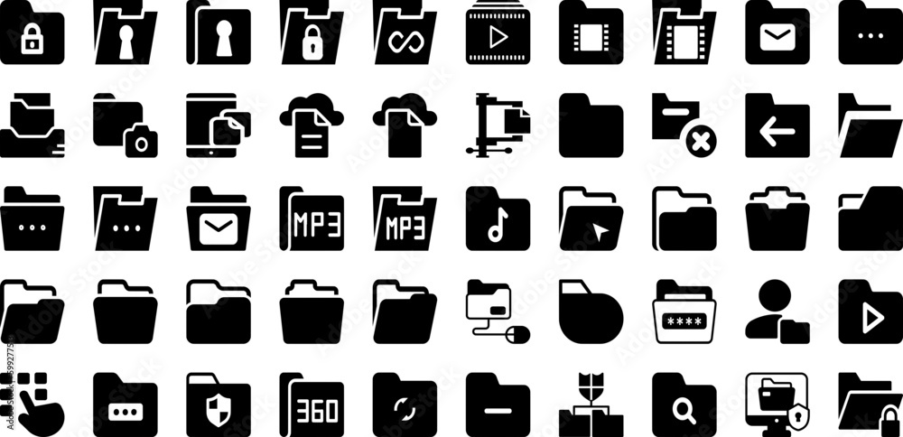 Folder Icon Set Isolated Silhouette Solid Icons With File, Business, Vector, Document, Folder, Web, Icon Infographic Simple Vector Illustration Folder Icon Set Isolated Silhouette Solid Icons With File, Business, Vector, Document, Folder, Web, Icon Infographic Simple Vector Illustration