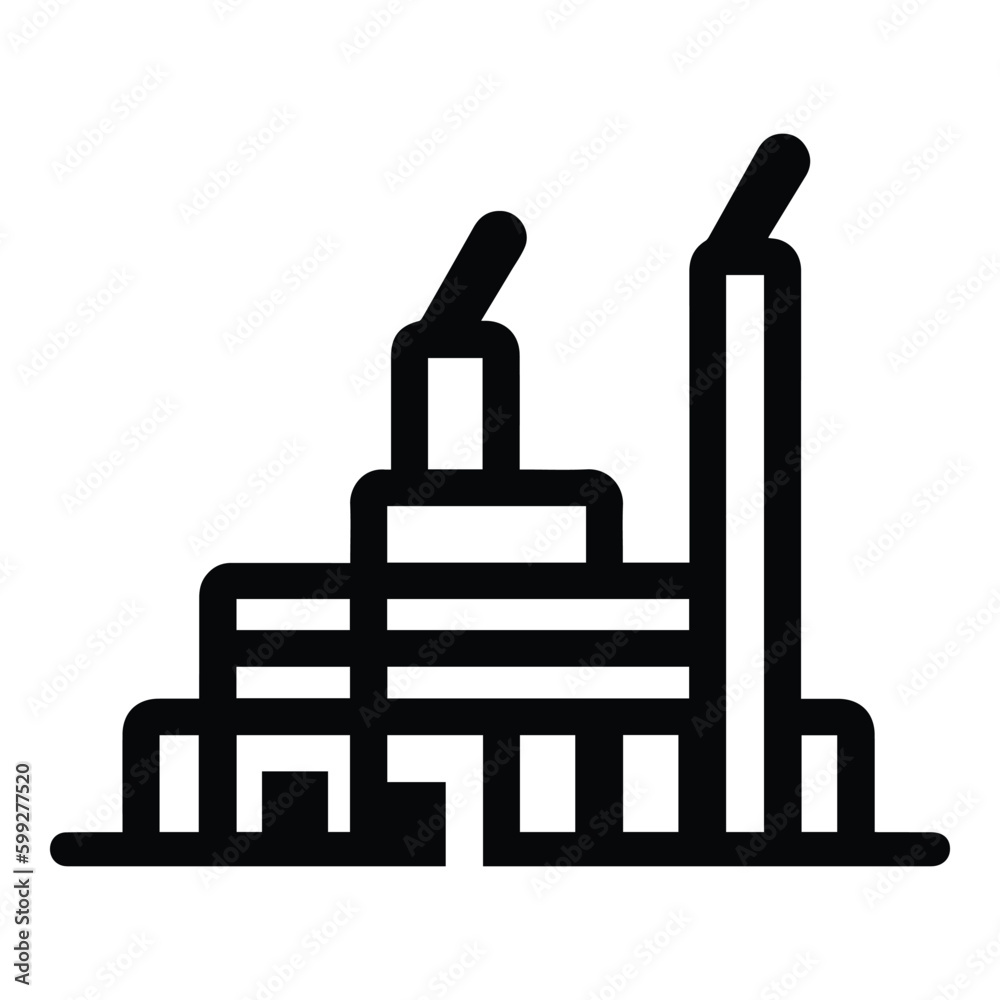 Factory Flat Icon Isolated On White Background Factory Flat Icon Isolated On White Background