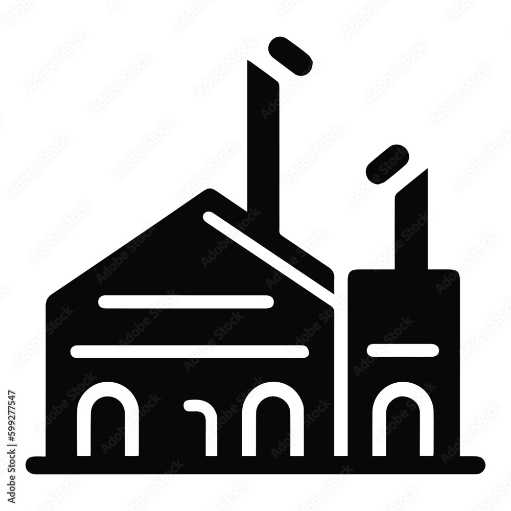 Factory Flat Icon Isolated On White Background Factory Flat Icon Isolated On White Background