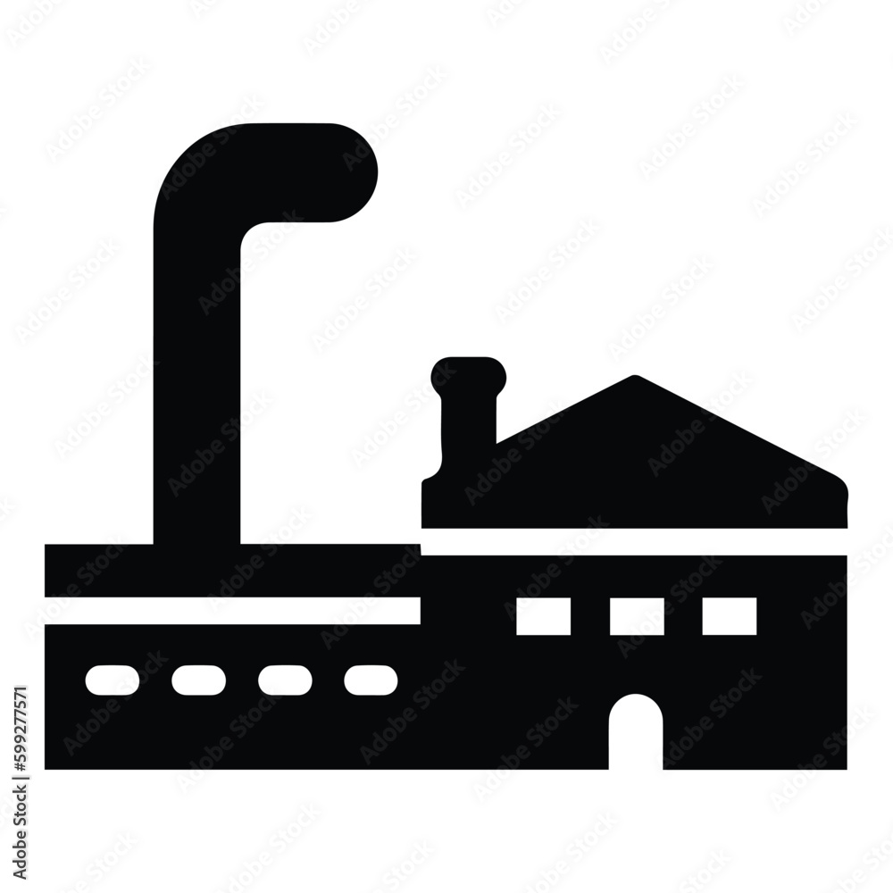 Obraz premium Factory Flat Icon Isolated On White Background