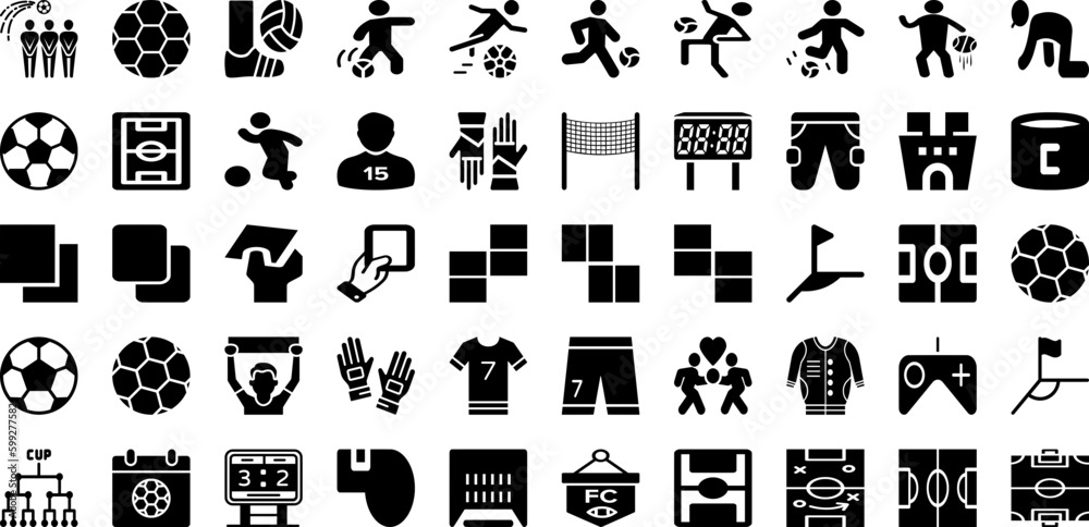 Football Icon Set Isolated Silhouette Solid Icons With Vector, Sport, Ball, Team, Competition, Football, Goal Infographic Simple Vector Illustration Football Icon Set Isolated Silhouette Solid Icons With Vector, Sport, Ball, Team, Competition, Football, Goal Infographic Simple Vector Illustration
