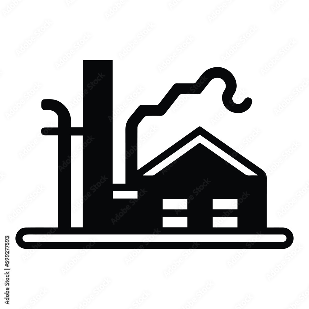 Factory Flat Icon Isolated On White Background Factory Flat Icon Isolated On White Background