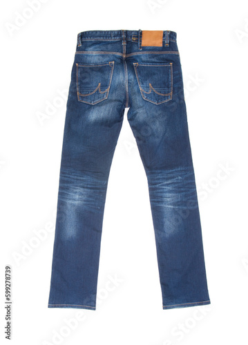 Blue jeans on white background