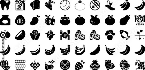 Healthy Icon Set Isolated Silhouette Solid Icons With Diet, Healthy, Vector, Line, Food, Icon, Health Infographic Simple Vector Illustration