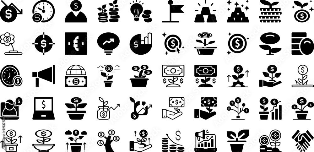 Invest Icon Set Isolated Silhouette Solid Icons With Investment, Icon, Coin, Money, Business, Finance, Bank Infographic Simple Vector Illustration Invest Icon Set Isolated Silhouette Solid Icons With Investment, Icon, Coin, Money, Business, Finance, Bank Infographic Simple Vector Illustration