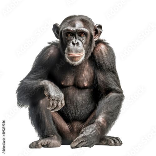 Tableau sur toile chimpanzee transparent background, png
