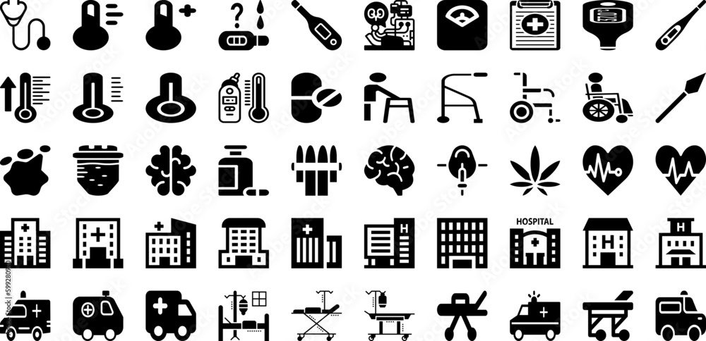 Medical Icon Set Isolated Silhouette Solid Icons With Set, Symbol, Vector, Icon, Sign, Medical, Health Infographic Simple Vector Illustration Medical Icon Set Isolated Silhouette Solid Icons With Set, Symbol, Vector, Icon, Sign, Medical, Health Infographic Simple Vector Illustration