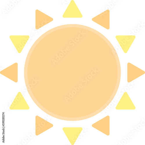 illustrazione vettoriale SVG di semplice sole, stella brillante con raggi su sfondo trasparente photo
