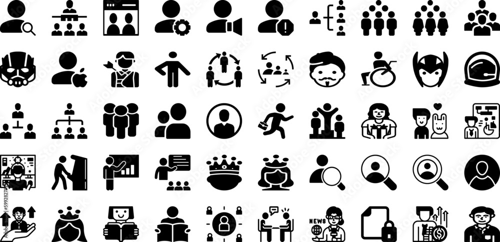 People Icon Set Isolated Silhouette Solid Icons With Teamwork, Group, Team, Icon, Person, Partnership, People Infographic Simple Vector Illustration People Icon Set Isolated Silhouette Solid Icons With Teamwork, Group, Team, Icon, Person, Partnership, People Infographic Simple Vector Illustration