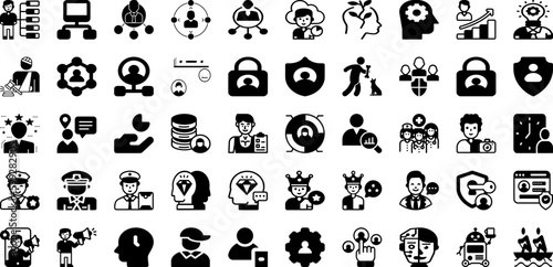 Person Icon Set Isolated Silhouette Solid Icons With Partnership, Person, Team, Group, People, Teamwork, Icon Infographic Simple Vector Illustration