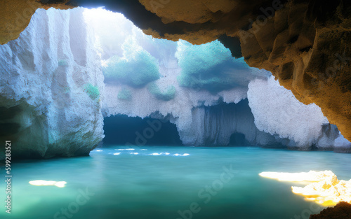 Fotobehang 海の洞窟、Sea Cave
