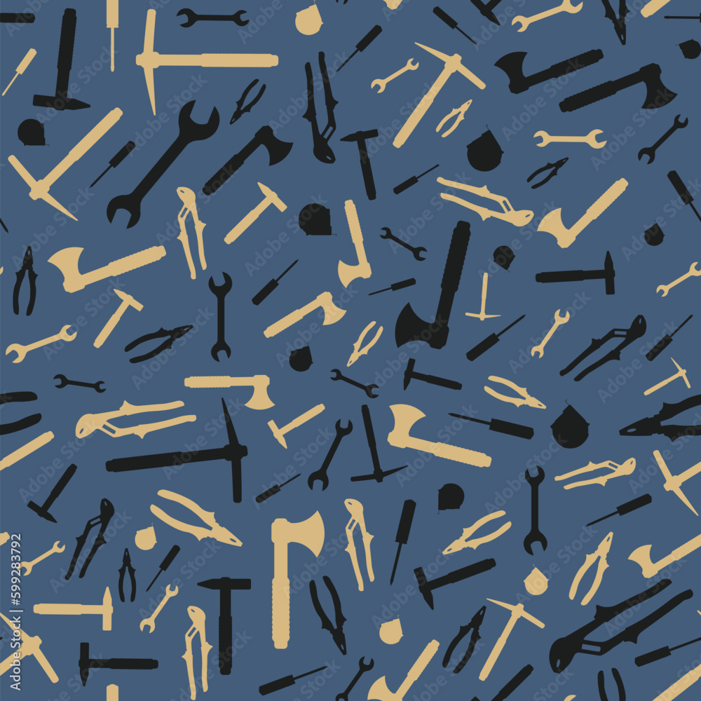 Working tools Illustration background. Vector seamless pattern. Working tools Illustration background. Vector seamless pattern.