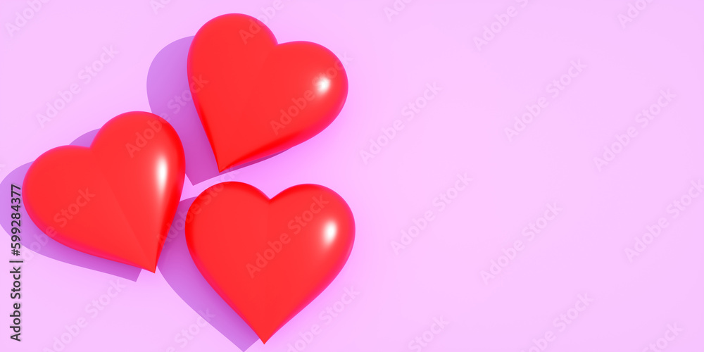 3d heart love concept