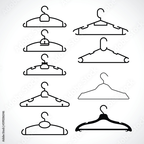 Clothes hanger icons. Vector illustration.