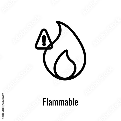 Flammable line icon. Attention vector ouline sign